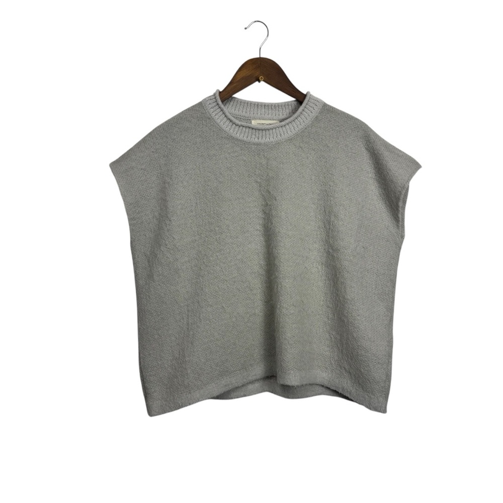 Grade‎ & Gather Knit Shell Top Light Gray Boxy